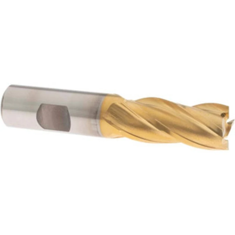 OSG 3/4, 1-5/8 LOC, 3/4 Shank Diam, 3-7/8 OAL, 4 Flute, Cobalt Square End Mill Single End, TiN Finish, Spiral Flute, ...